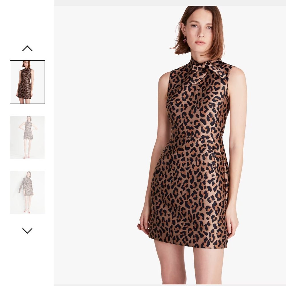 NWT Kate Spade Leopard Jacquard Knott Dress Size 2, K9725 Mainline